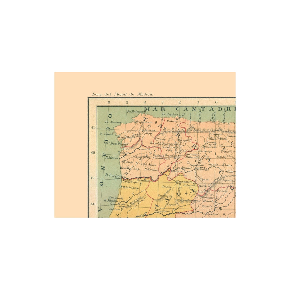 Historic Map - Spain 27 AD to 217 AD - Artero 1979 - Vintage Wall Art ...