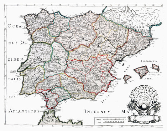 Historic Map - Spain Ancient - Sanson 1641 - 29.28 x 23 - Vintage Wall Art