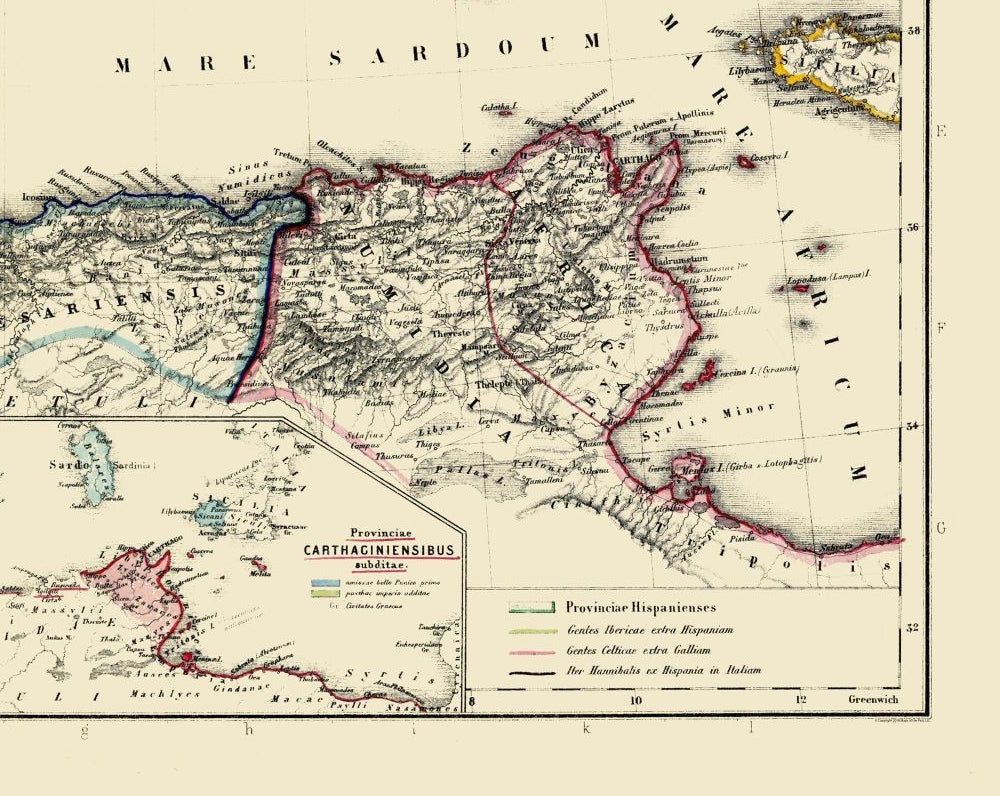 Historic Map - Spain North Africa - Kiepert 1903 - 28.90 x 23 - Vintage Wall Art