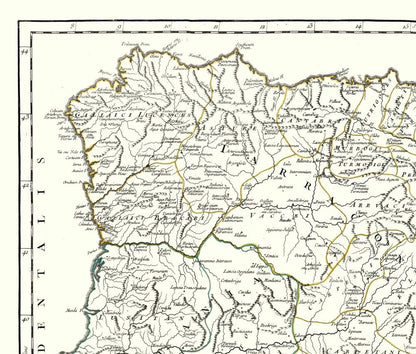 Historic Map - Spain Ancient - Vaugondy 1757 - 27.05 x 23 - Vintage Wall Art