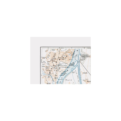 Historic Map - Khartoum Omdurman Sudan - Baedeker 1913 - 29.46 x 23 - Vintage Wall Art