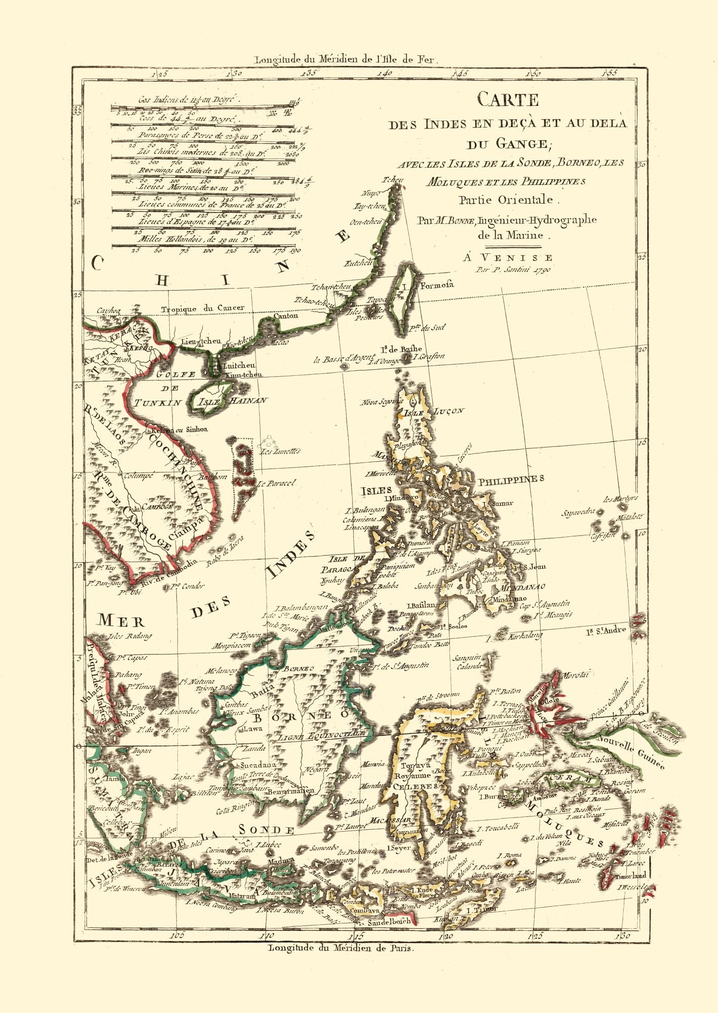 Historic Map - China Sea Asia - Santini 1794 - 23 x 32.45 - Vintage Wall Art