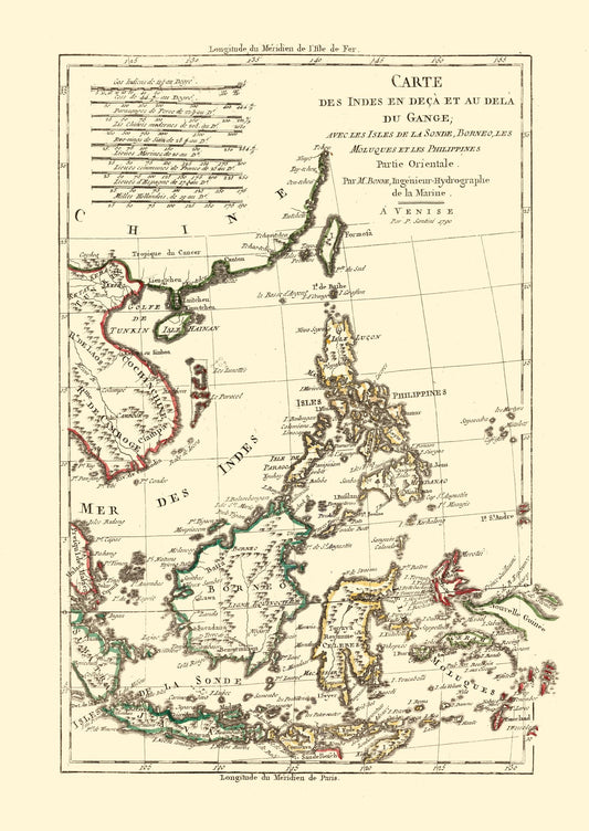 Historic Map - China Sea Asia - Santini 1794 - 23 x 32.45 - Vintage Wall Art