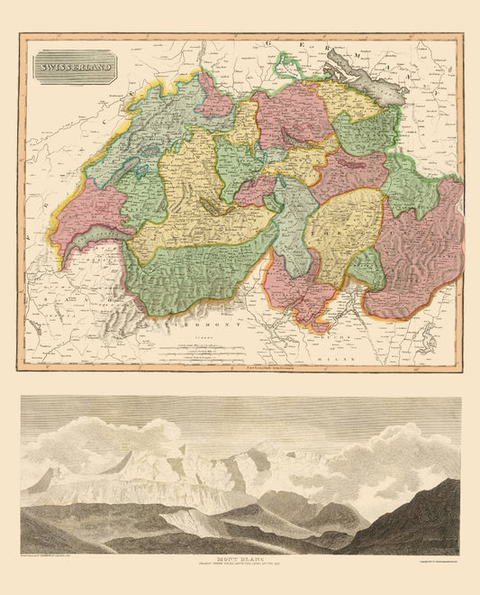 Historic Map - Switzerland - Thomson 1814 - 23 x 28.47 - Vintage Wall Art