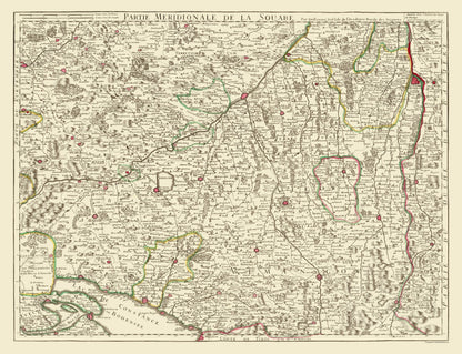 Historic Map - Swabia Germany - De L'isle 1704 - 23 x 30.00 - Vintage Wall Art
