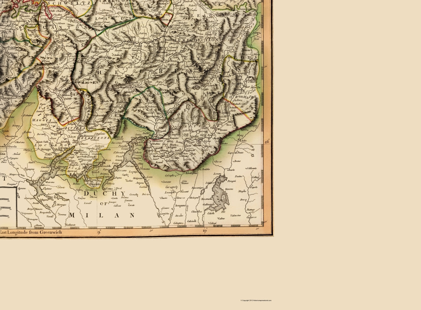 Historic Map - Switzerland - Cary 1799 - 23 x 31.20 - Vintage Wall Art
