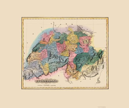 Historic Map - Switzerland - Lucas 1823 - 23 x 27.24 - Vintage Wall Art