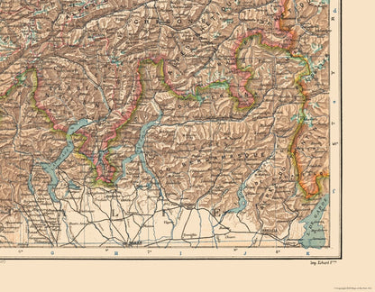 Historic Map - Switzerland - Schrader 1908 - 29.55 x 23 - Vintage Wall Art
