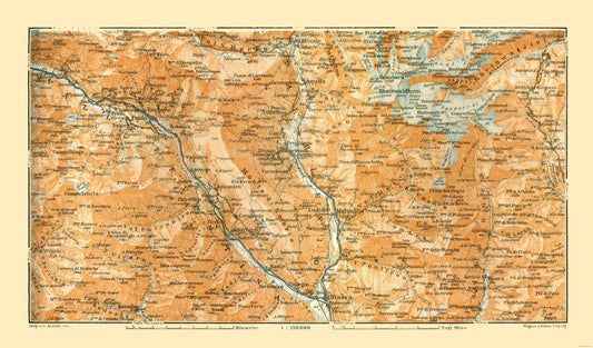 Historic Map - Sobrio Switzerland - Baedeker 1921 - 39.16 x 23 - Vintage Wall Art