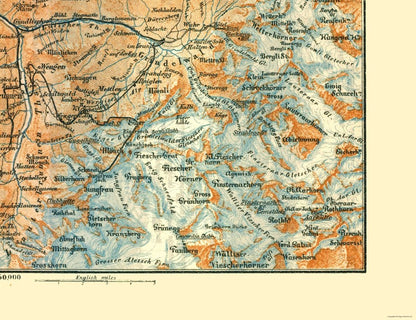 Historic Map - Switzerland - Baedeker 1921 - 29.90 x 23 - Vintage Wall Art