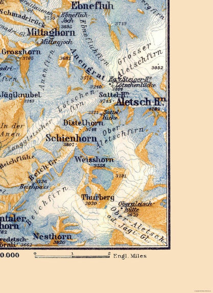 Historic Map - Switzerland - Baedeker 1921 - 23 x 31.54 - Vintage Wall Art
