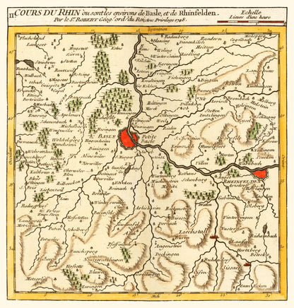 Historic Map - Northwestern Switzerland - Robert 1748 - 23 x 24.09 - Vintage Wall Art