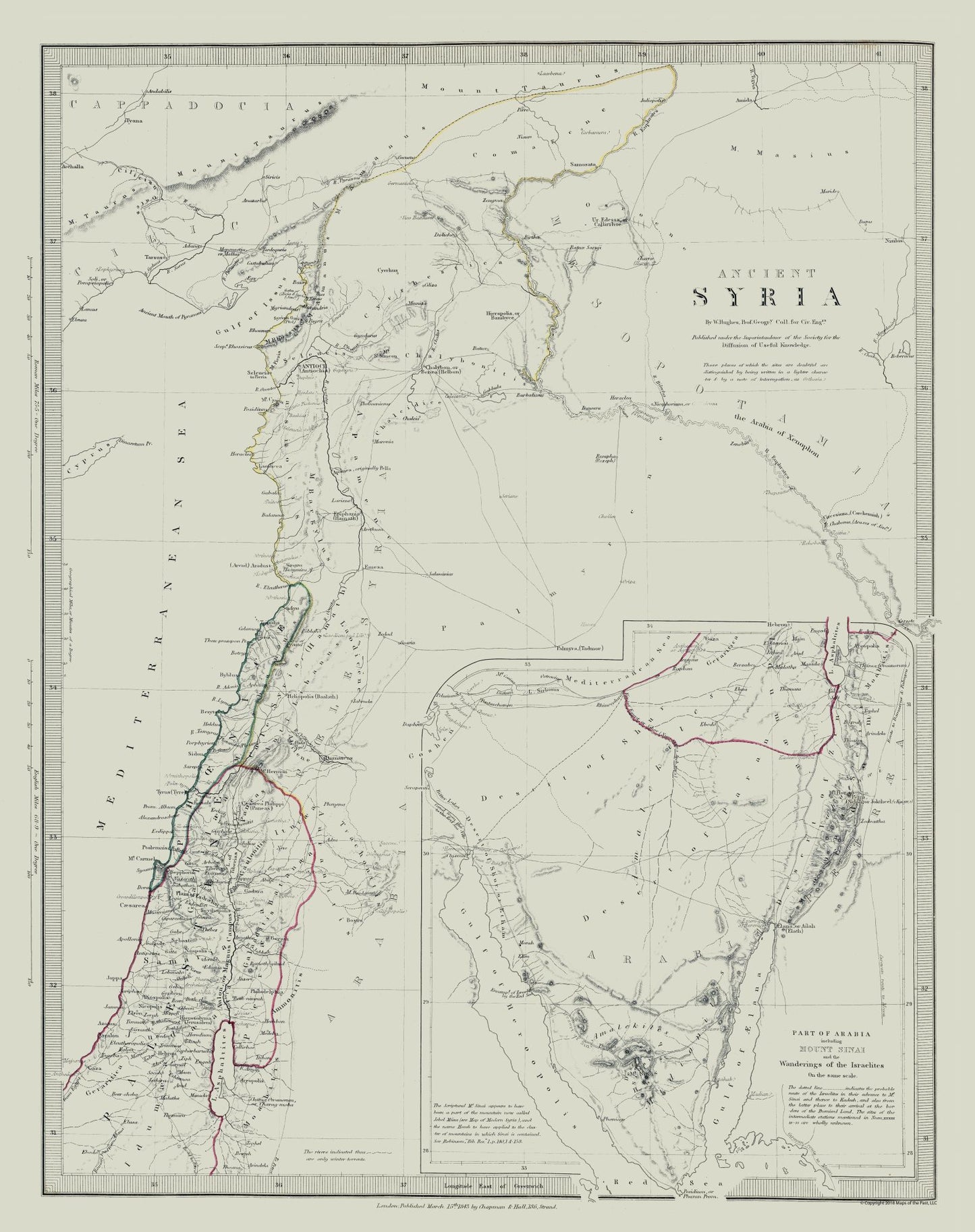 Historic Map - Syria Ancient - Hughes 1830 - 23 x 29.06 - Vintage Wall Art