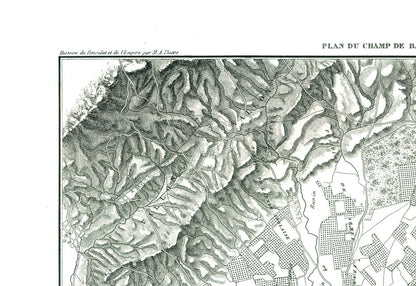 Historic War Map - Talavera Battlefield Plan - Thiers 1866 - 33.47 x 23 - Vintage Wall Art