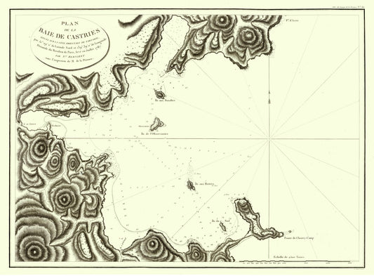 Historic Map - Plan Baie de Castries Russia Asia - Bernizet 1787 - 31.22 x 23 - Vintage Wall Art