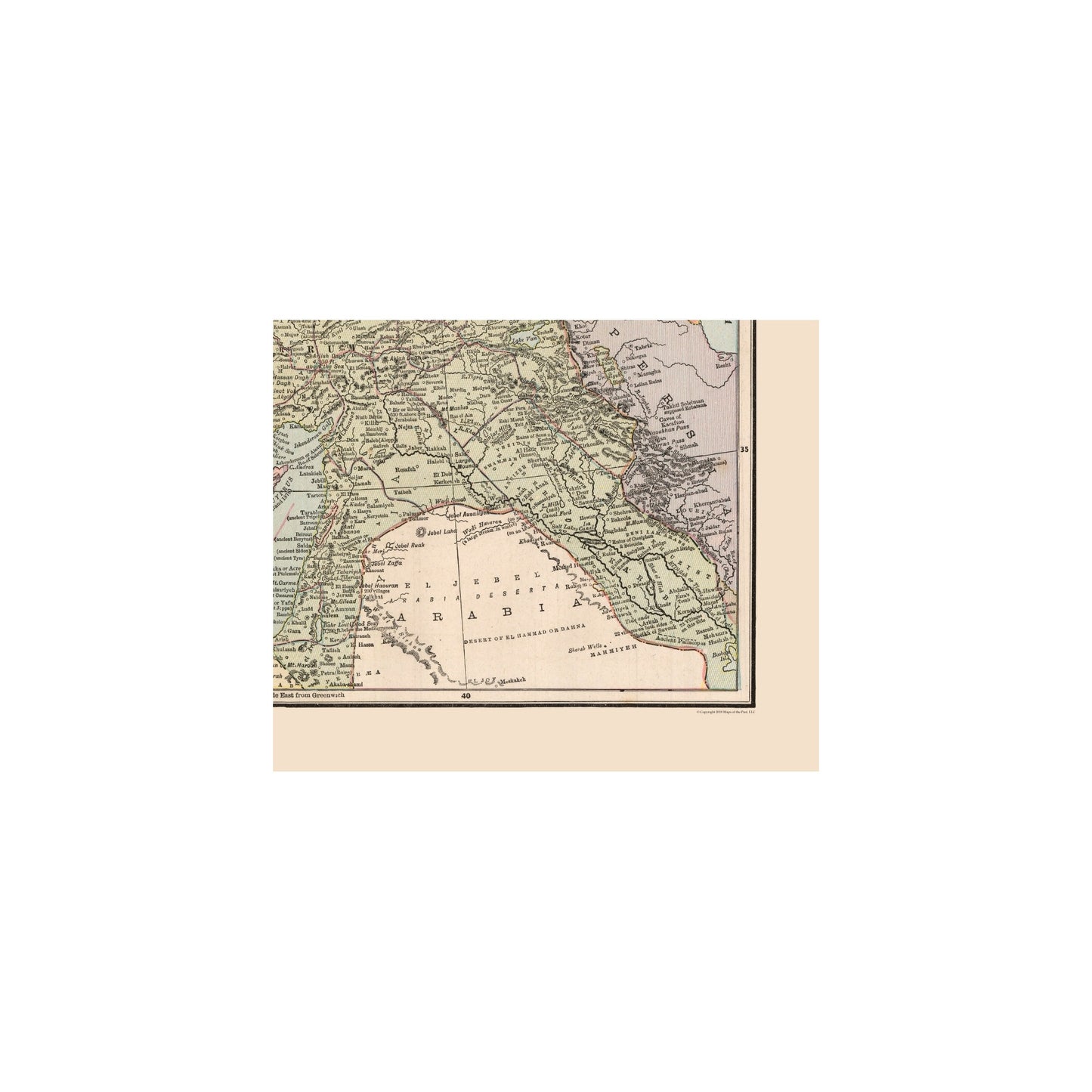 Historic Map - Turkish Empire - Cram 1888 - Vintage Wall Art – Maps of ...