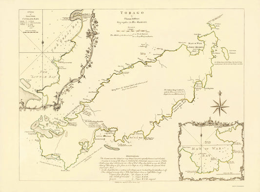 Historic Map - Tobago - Jefferys 1765 - 23 x 31.18 - Vintage Wall Art