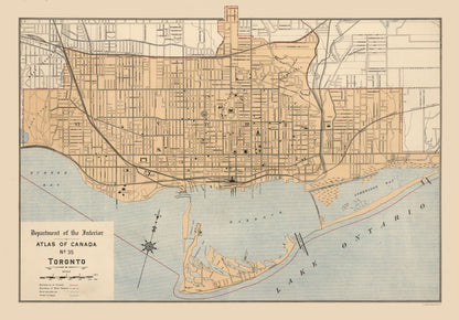 Historic Map - Toronto Canada - White 1906 - 33.03 x 23 - Vintage Wall Art