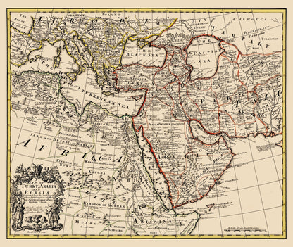 Historic Map - Turkey Arabia Persia - De L'isle 1721 - 23 x 27.29 - Vintage Wall Art