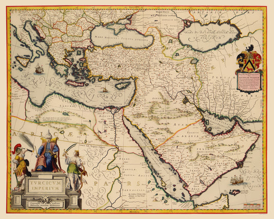 Historic Map - Turkish Empire - Blaeu 1635 - 23 x 28.77 - Vintage Wall Art