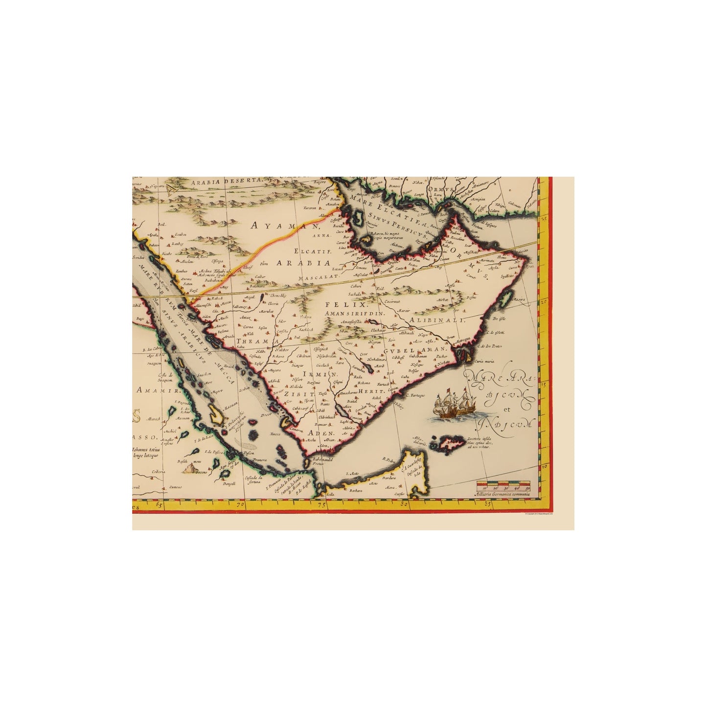 Historic Map - Turkish Empire - Blaeu 1635 - 23 x 28.77 - Vintage Wall ...