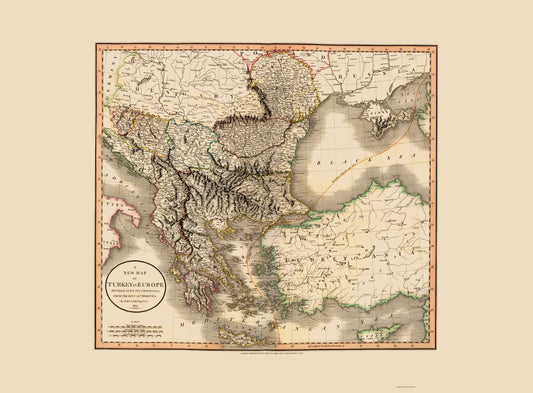 Historic Map - Europe Turkey - Cary 1801 - 23 x 31.20 - Vintage Wall Art