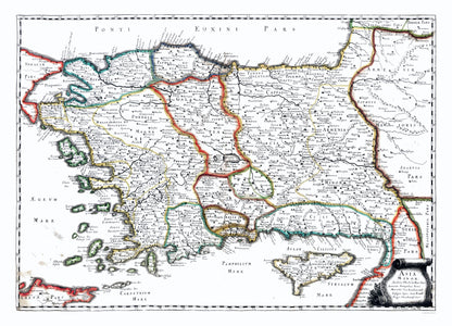 Historic Map - Turkey - Sanson 1641 - 31.85 x 23 - Vintage Wall Art