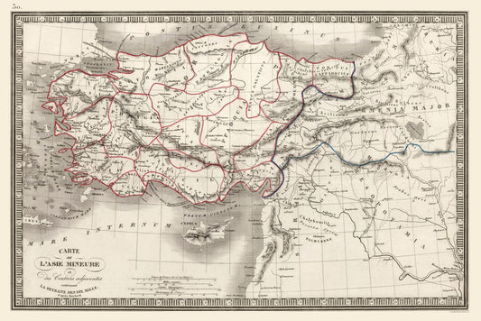 Historic Map - Asia Minor Turkey - Monin 1839 - 34.40 x 23 - Vintage Wall Art