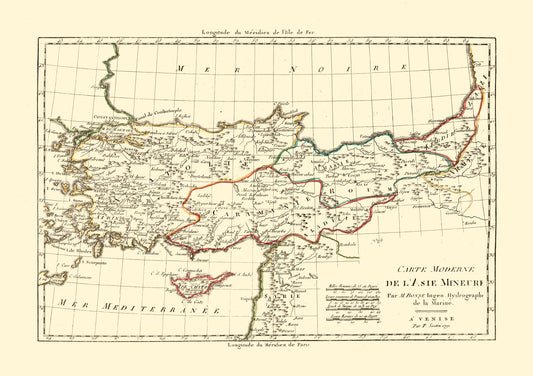 Historic Map - Turkey - Santini 1794 - 32.62 x 23 - Vintage Wall Art