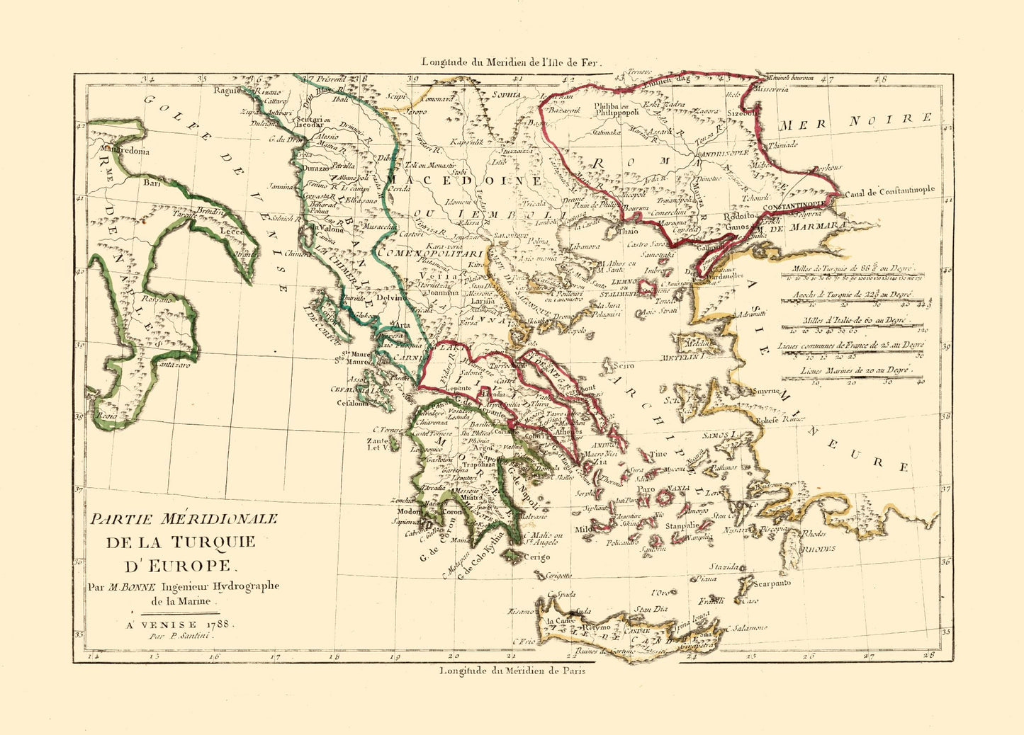 Historic Map - Turkey Europe - Santini 1794 - 32.02 x 23 - Vintage Wall Art