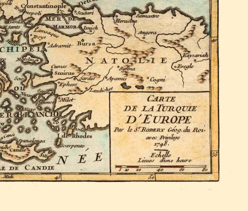 Historic Map - Turkey in Europe - Robert 1748 - 27.09 x 23 - Vintage Wall Art