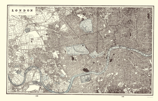 Historic Map - London England - Rathbun 1893 - 23 x 35.94 - Vintage Wall Art