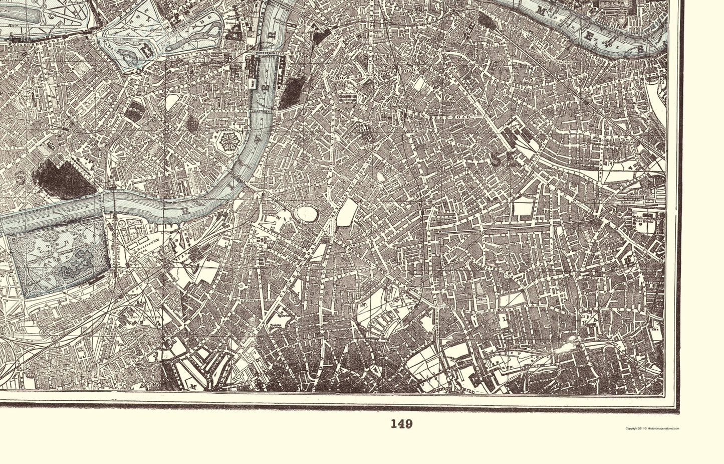 Historic Map - London England - Rathbun 1893 - 23 x 35.94 - Vintage Wall Art