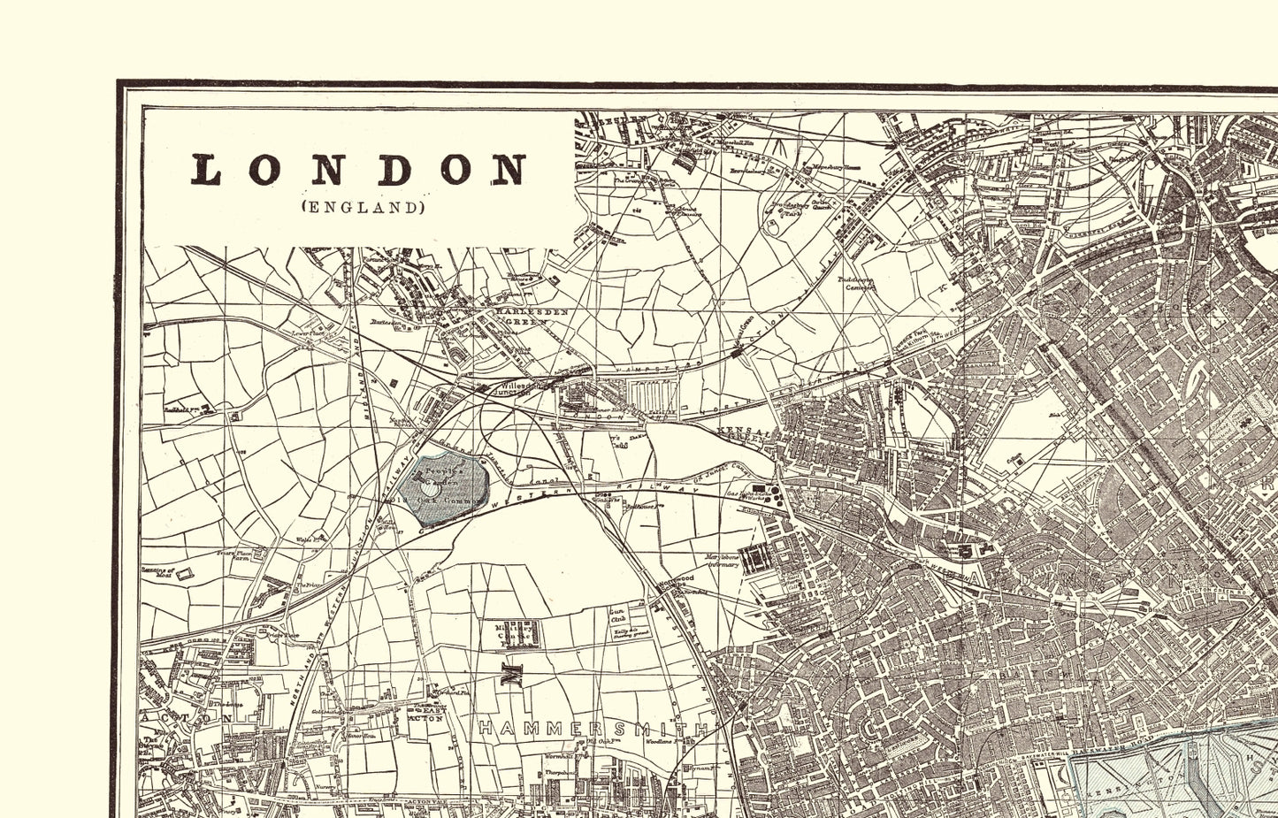 Historic Map - London England - Rathbun 1893 - 23 x 35.94 - Vintage Wall Art