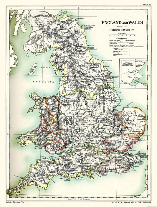 Historic Map - England Wales Norman Conquest - Poole 1902 - 23 x 30.31 - Vintage Wall Art