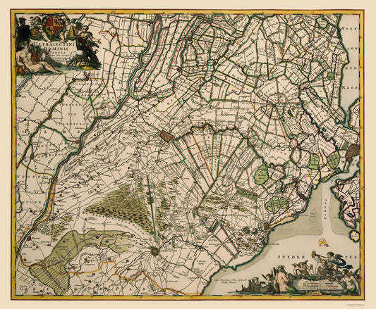 Historic Map - Utrecht Province Netherlands - Visscher 1681 - 23 x 27.95 - Vintage Wall Art