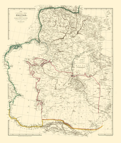 Historic Map - Khiva Uzbekistan - Arrowsmith 1842 - 23 x 27.15 - Vintage Wall Art