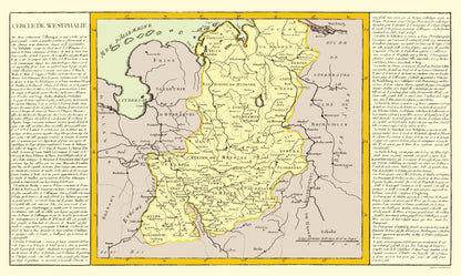 Historic Map - Westphalia Region Germany - Mondhare 1787 - 23 x 38.39 - Vintage Wall Art