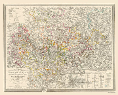 Historic Map - Weimer Region Germany - Weiland 1856 - 23 x 28.44 - Vintage Wall Art