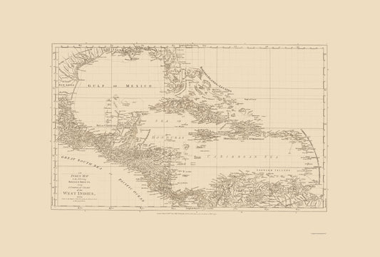 Historic Map - West Indies Chart - Sayer 1775 - 23 x 33.96 - Vintage Wall Art