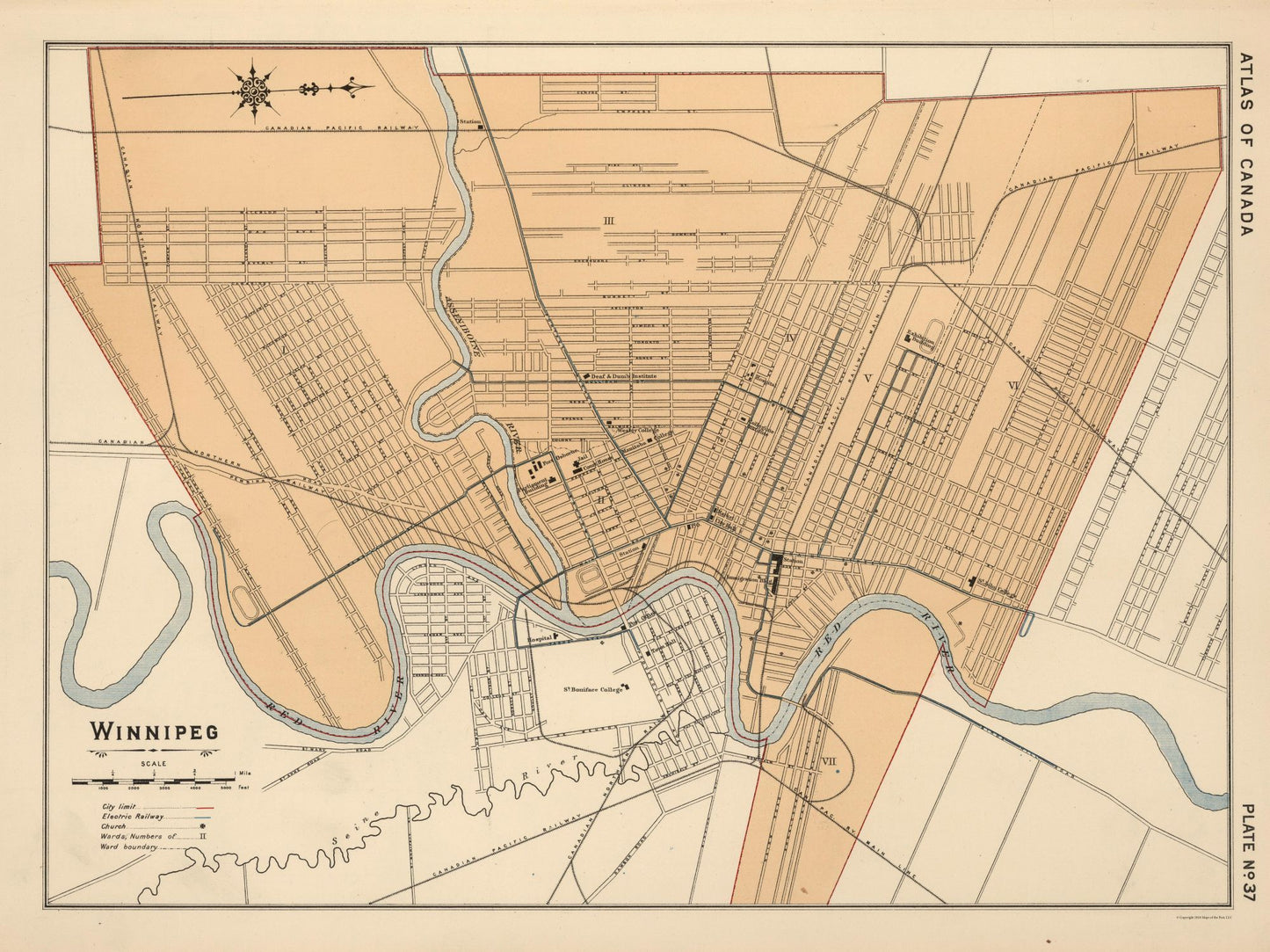 Historic Map - Winnipeg Canada - White 1906 - 30.69 x 23 - Vintage Wall Art