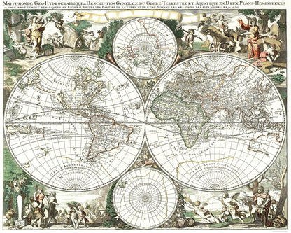 Historic Map - World - Valck 1695 - 28.75 x 23 - Vintage Wall Art