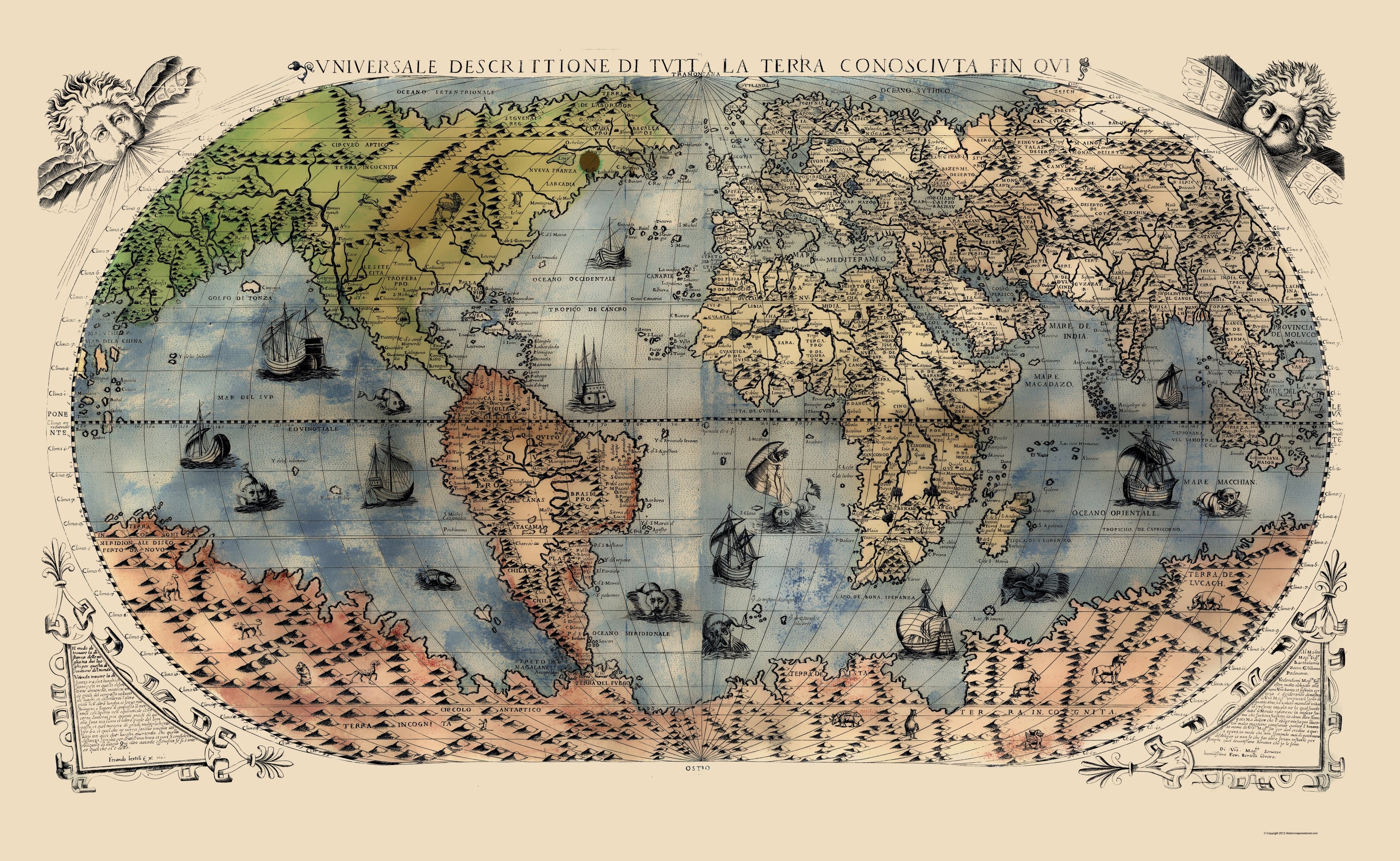Historic Map - World - Forlani 1565 - Vintage Wall Art – Maps of the Past