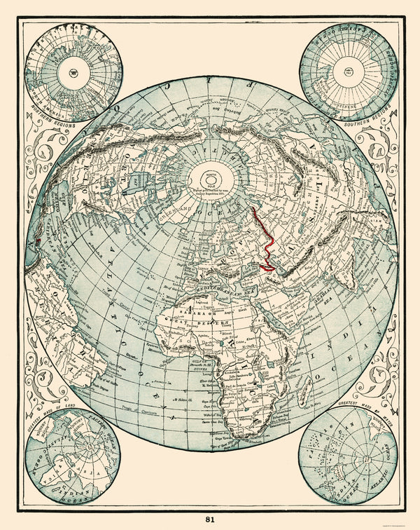 Historic Map - World - Rathbun 1893 - Vintage Wall Art – Maps of the Past