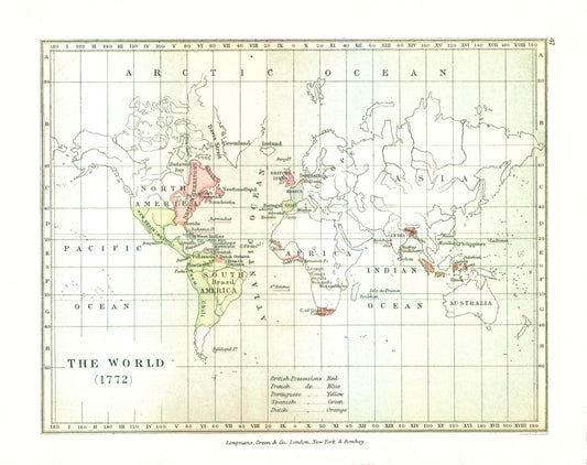 Historic Map - World 1772 - Gardiner 1902 - 29.03 x 23 - Vintage Wall Art