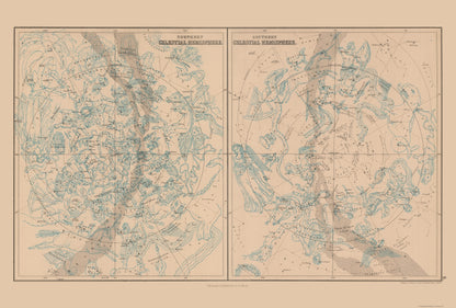 Historic Map - Celestial World - Black 1867 - 34.01 x 23 - Vintage Wall Art