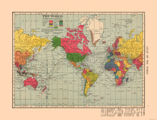 Historic Map - World - Hammond 1910 - 30.06 x 23 - Vintage Wall Art