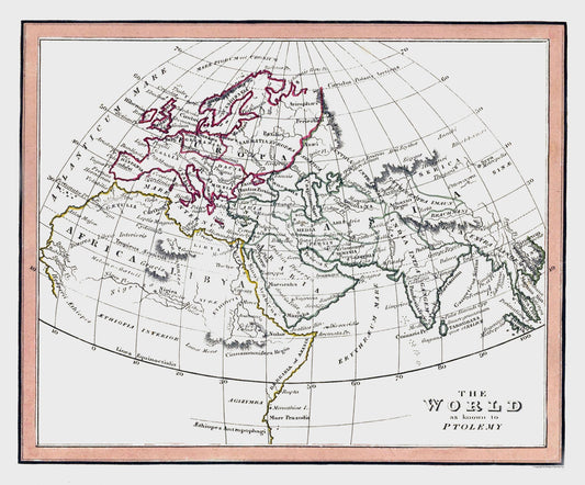 Historic Map - World Ptolemy - Fenner 1830 - 27.74 x 23 - Vintage Wall Art