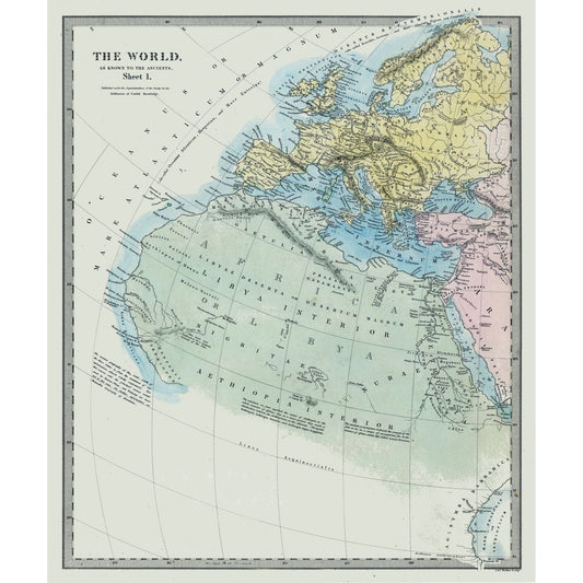 Historic Map - Europe Africa Ancient World - Chapman 1830 - 23 x 27.46 - Vintage Wall Art