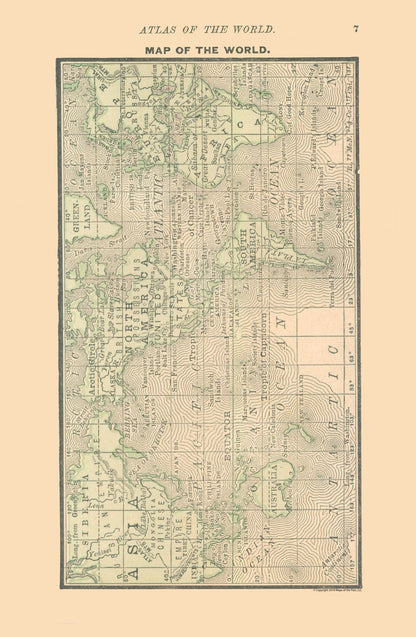 Historic Map - World - Alden 1886 - 23 x 35.21 - Vintage Wall Art